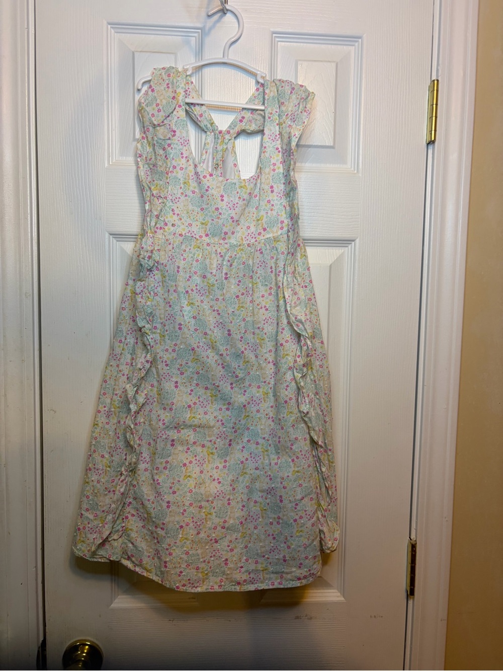 Shabby Chic Girls👧🏻Cotton Spring🌿Bunny🐇Lined Pinafore Dress👗Sz 8